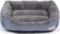 Grey L-Size Washable Dog Bed