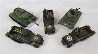 Lot Of 5 Army Vehicles Tanks & Transports