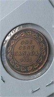 1911 Canada Large Cent F-12 King George V