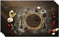 NEW-Spoon and Fork Printed Foam PlaceMats-Set of 4