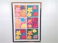 Andy Warhol Pastel Flower Framed Print 34.5" x 49"