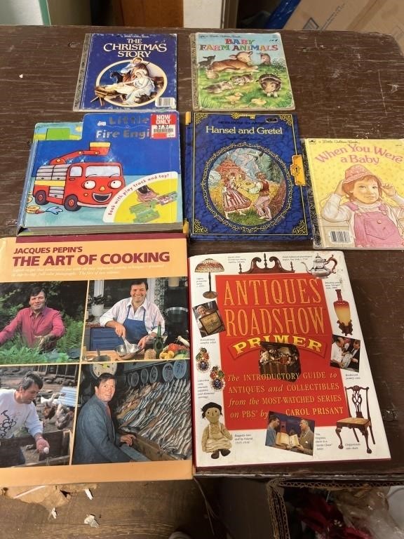 Children’s books and cooking book plus antique