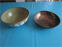 brass bowl & vintage retro bowl