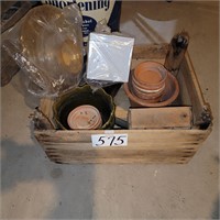 Wooden Crate Full of Flower Pots