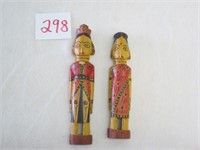 2 Handcarved Middle Eastern Wood Figures