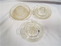 (3) Vintage Clear Glass Juicers