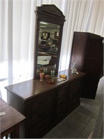 WALNUT MIRRORED BACK DRESSER