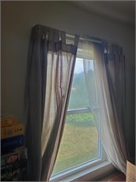 One Set of Window Curtains and Sheers w/ Rod