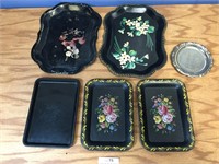 Lot of Vintage Metal Small Trays