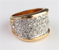Vintage 14K Yellow Gold and Faux-Diamond Ring