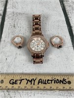 Lot of ROSE GOLD Tone Women’s Watch and (2) Rings