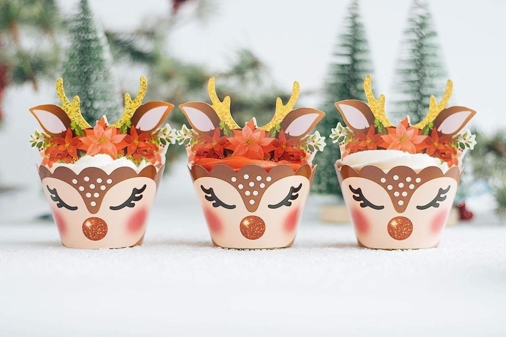 Christmas Deer Cupcake Set