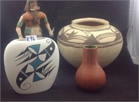 Indian pottery and Kachina doll