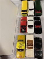 9 PLASTIC MODEL CARS