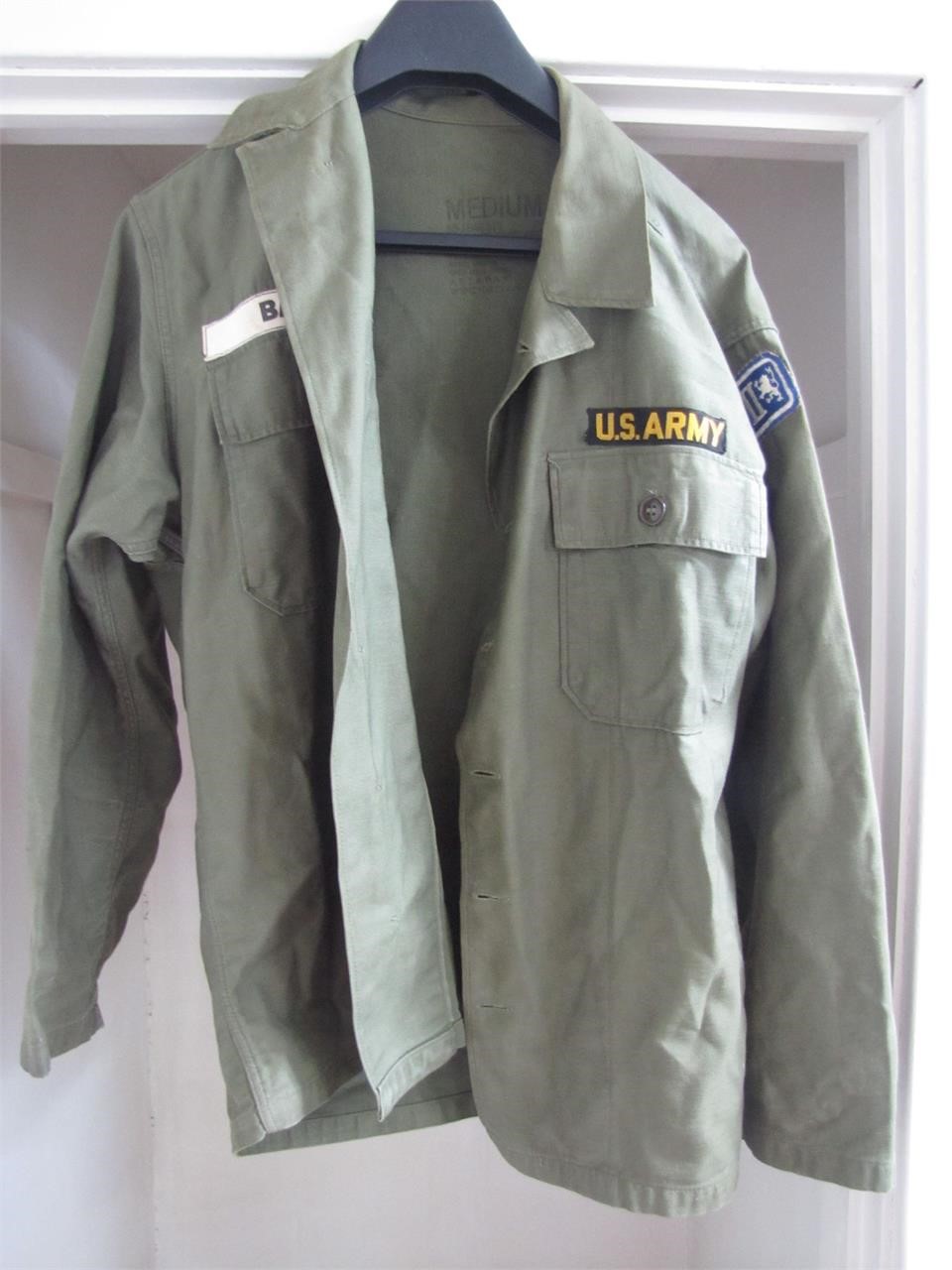 Vintage 1940's Army Uniform Jacket Shirt Medium