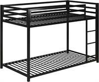DHP Miles Metal Bunk Bed  Black  Twin over Twin