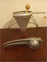 Vintage sieve with stand, Ebaloy juicer