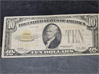 1928 Gold Certificate $10 Bill