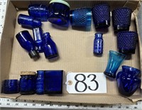 17 Pieces of Cobalt Blue Bottles