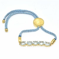 S/Sil Blue Topaz(4.5ct) Bracelet