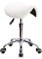 ROLLING SADDLE STOOL 17 x18IN WHITE USED
