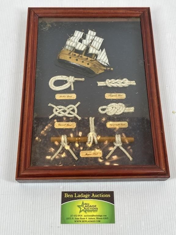 Framed Nautical Theme Wall Art; 14" x 10”