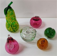 6 Blown Glass Fruit