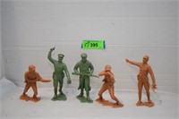 Five Large Plastic Marx Army Men