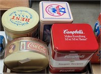 FLAT OF FIVE MISC. TINS