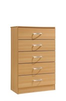 1 HODEDAH 5 Drawer Wood Dresser for Bedroom,
