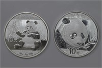 2017 and 2018 Silver .999 1ozt Pandas