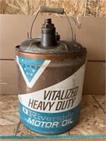 Vintage Riverside Motor Oil 5 gallon advertising
