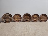 (7) Wood Carved  and (1) Plaster