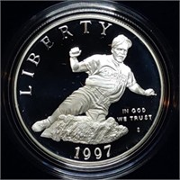1997 Jackie Robinson Proof Silver Dollar MIB