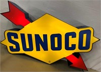 4 ft - Vintage SUNOCO lighted service station sign