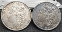 (2) Morgan Silver Dollar: 1883-O, 1884-O
