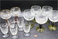 Vintage Stemmed & Colored Glassware