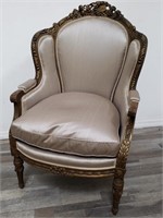 Vintage carved wood Louis XVI-style chair