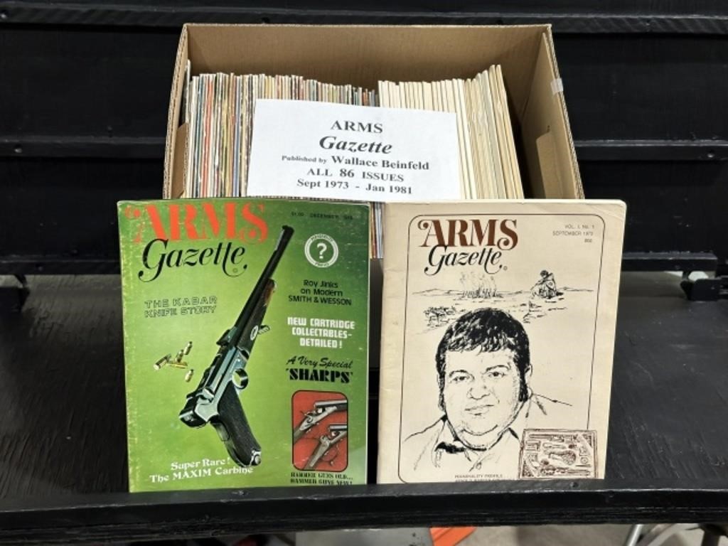 ARMS GAZETTE MAGAZINES, 86 TOTAL ISSUES, 73-81