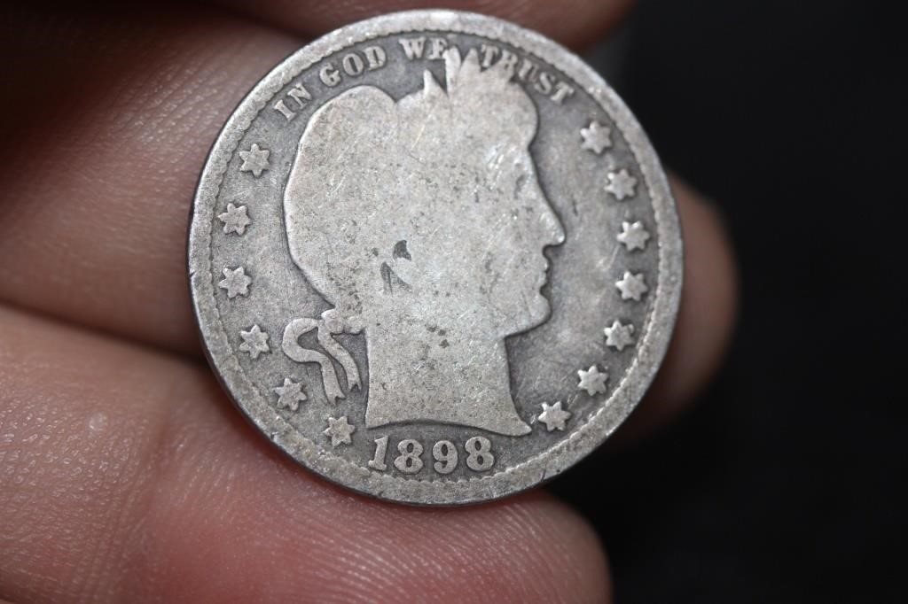 1898 Barber Silver Quarter