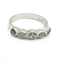 $260 Silver Blue Diamond (0.65ct) Ring