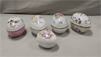 Ceramic egg trinket boxes