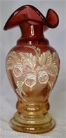 Fenton 1999 Historic Collection Gold Amberina Vase