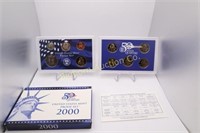 2000 US Mint Proof Coin Set 10 Coins in Lot