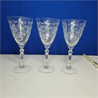 3 Chintz water glasses