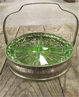 Green glass Candy Dish