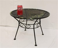 21" x 16" Metal Outdoor Side Table, Flaking Paint
