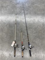 3 Zebco Fishing Rod & Reels