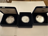 Three 2016, American eagle, silver proof coins, 1