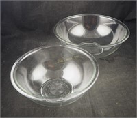 Pyrex Clear Glass 2.5 & 4 Qt Mixing Bowls Lot